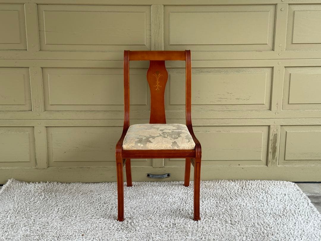 【ダイニングチェア】リージェンシー様式　サーベルレッグ　象嵌細工　サロンチェア