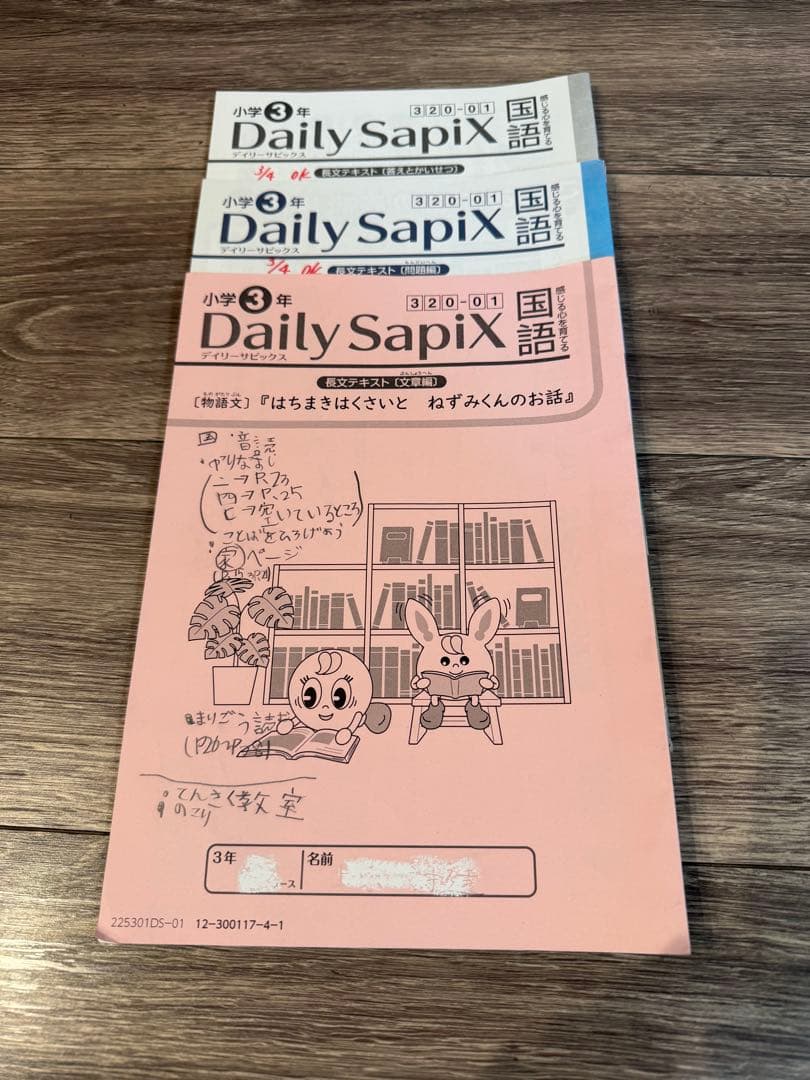 最新2025年版　SAPIX 3年生　全年度教材