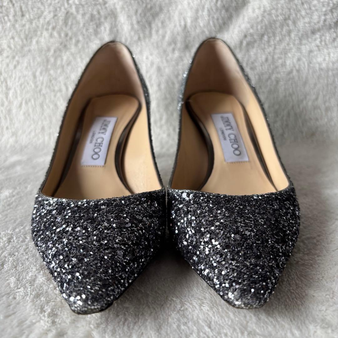 ✨️美品✨️ JIMMY CHOO ジミーチュウ グリッター パンプス グレー