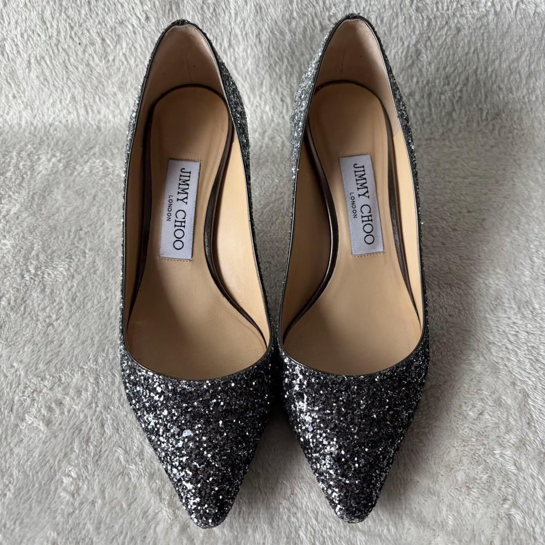 ✨️美品✨️ JIMMY CHOO ジミーチュウ グリッター パンプス グレー