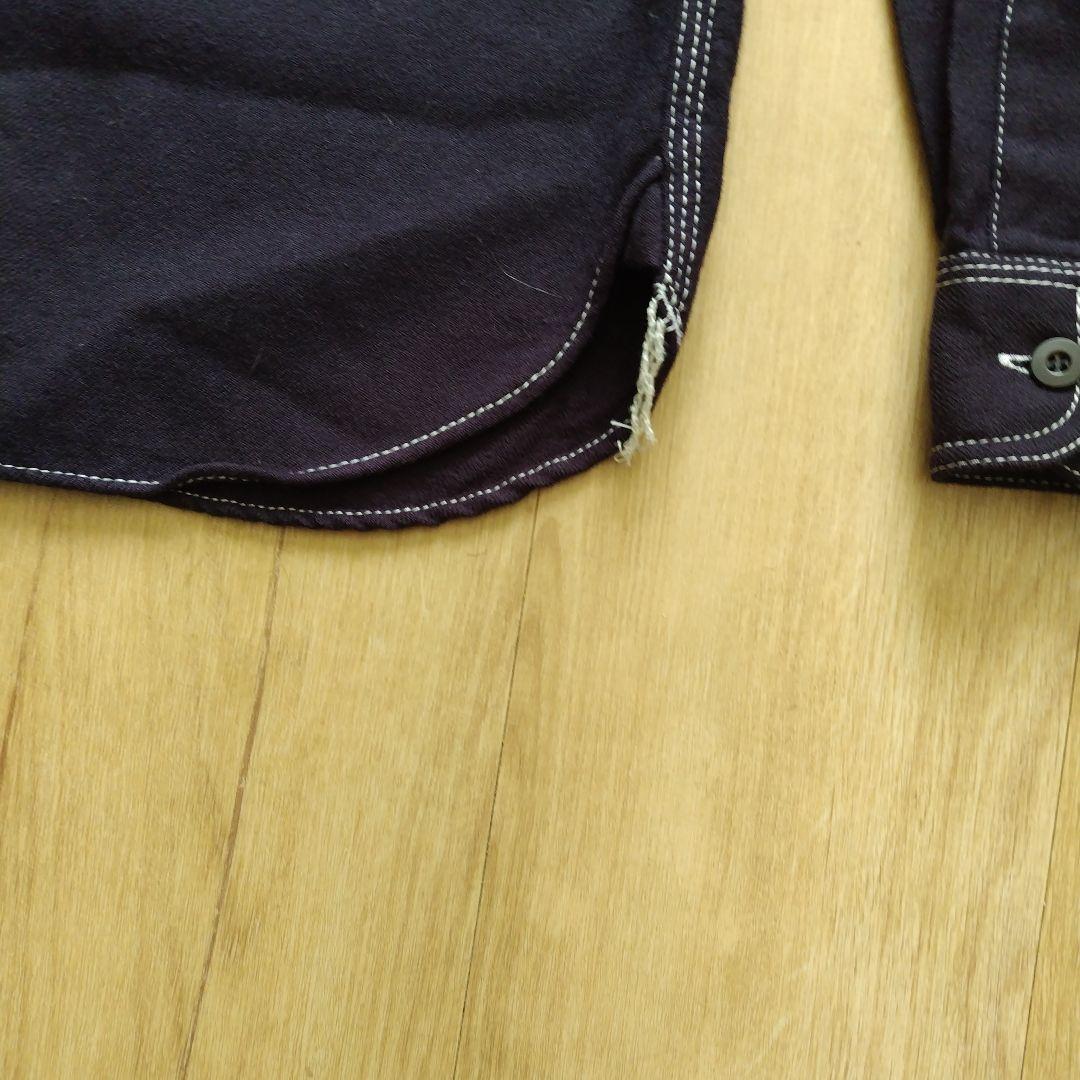 美品 13AW ギャルソン オム ホワイトステッチ ウールシャツ マチ付