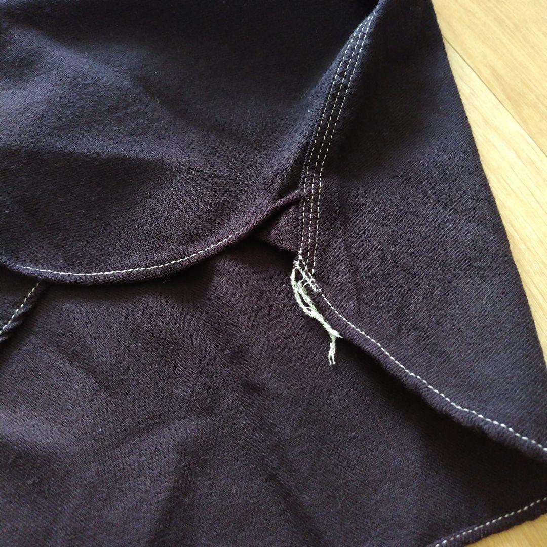 美品 13AW ギャルソン オム ホワイトステッチ ウールシャツ マチ付