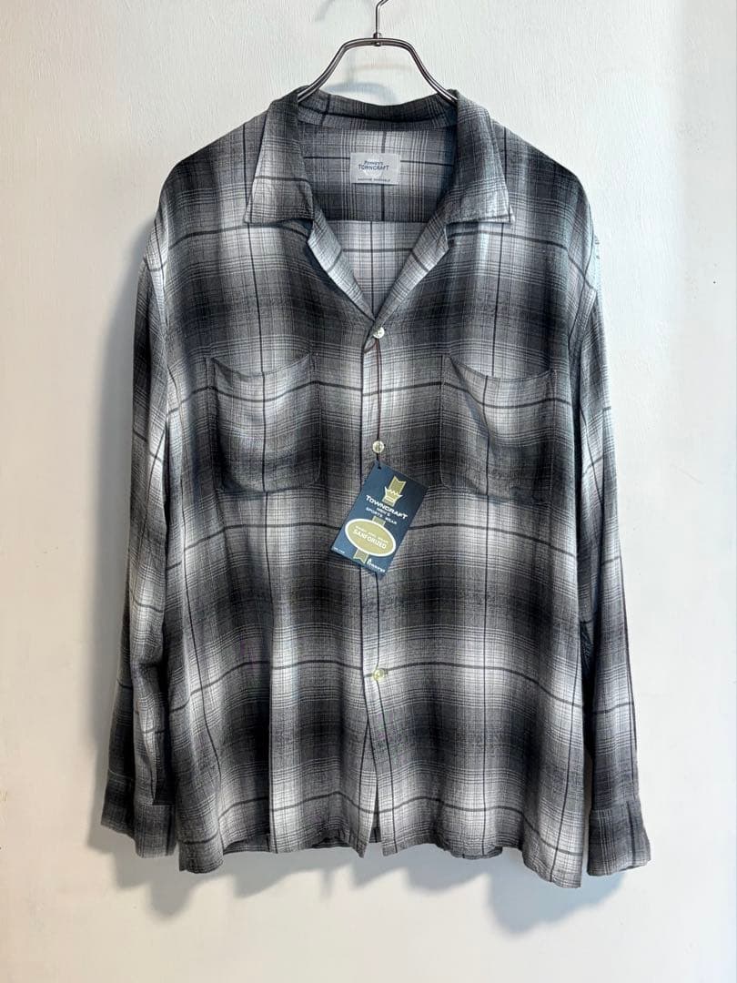 WAIPER 別注 TOWN CRAFT オンブレ オープンカラーシャツ L