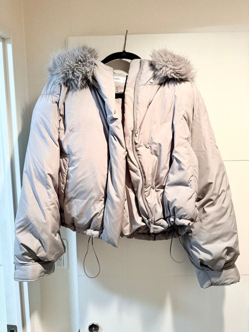 snidel スナイデル 西川 フードファーショートダウン モカ