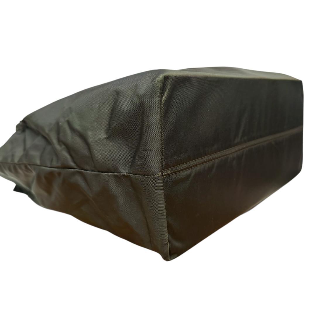 美品 Felisi 3411 トートバッグ 肩掛け A4可 ロゴプレート カーキ