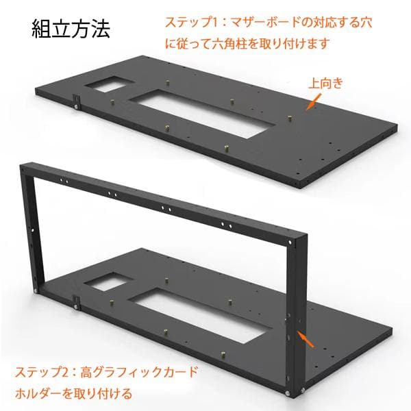 新年セール 新品 6点セット　8GPUマイニングリグフレーム+静音ファン5点