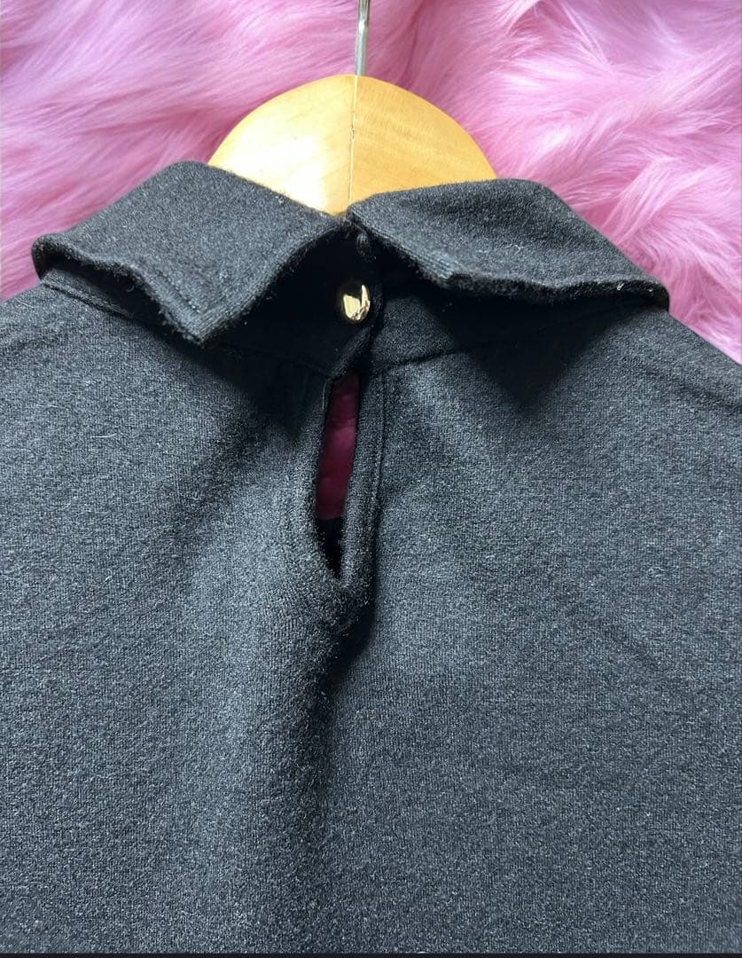 yohji yamamoto 襟付きウールニット　ブラック　サイズ3