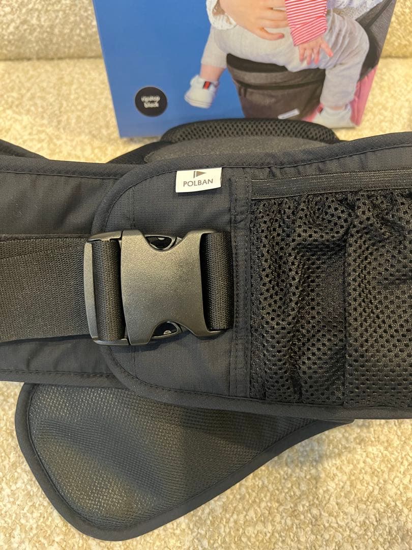 美品✨ポルバンアドバンス　ヒップシート シングルショルダー付きブラック