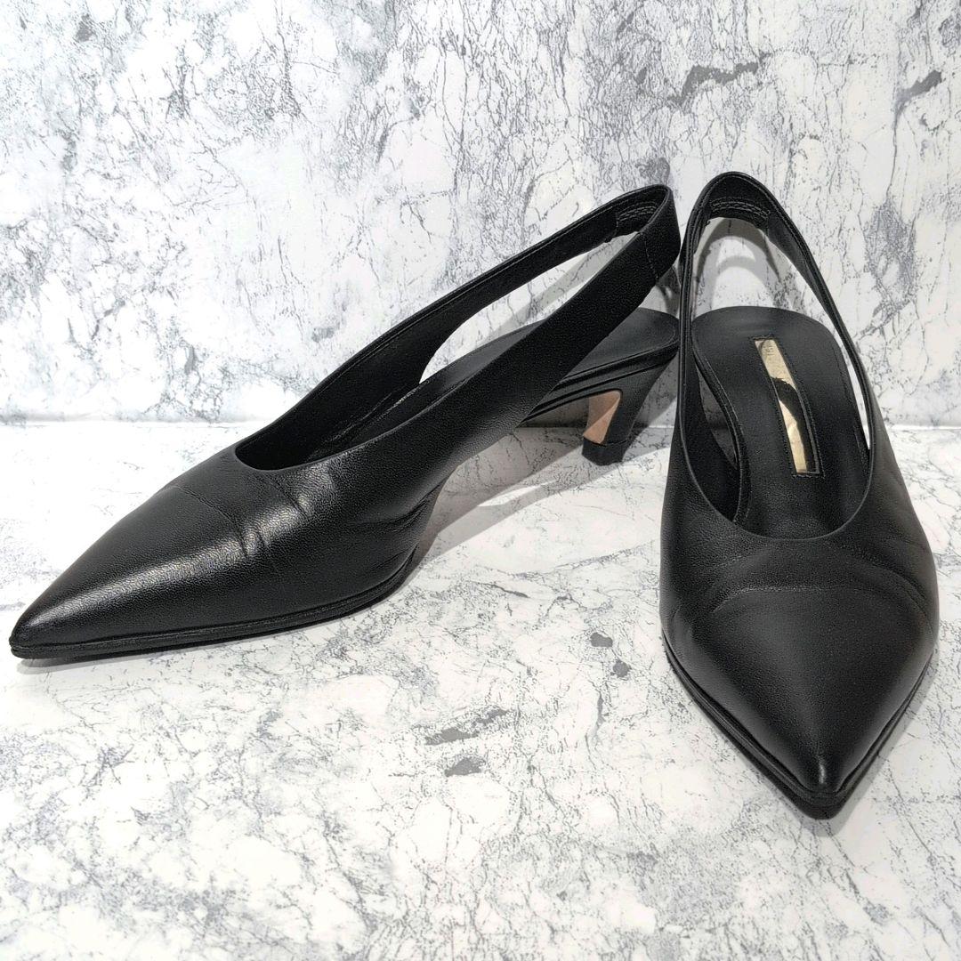美品✨️ブレンタ レザー ミュール スリングバック ポインテッド パンプス 本革