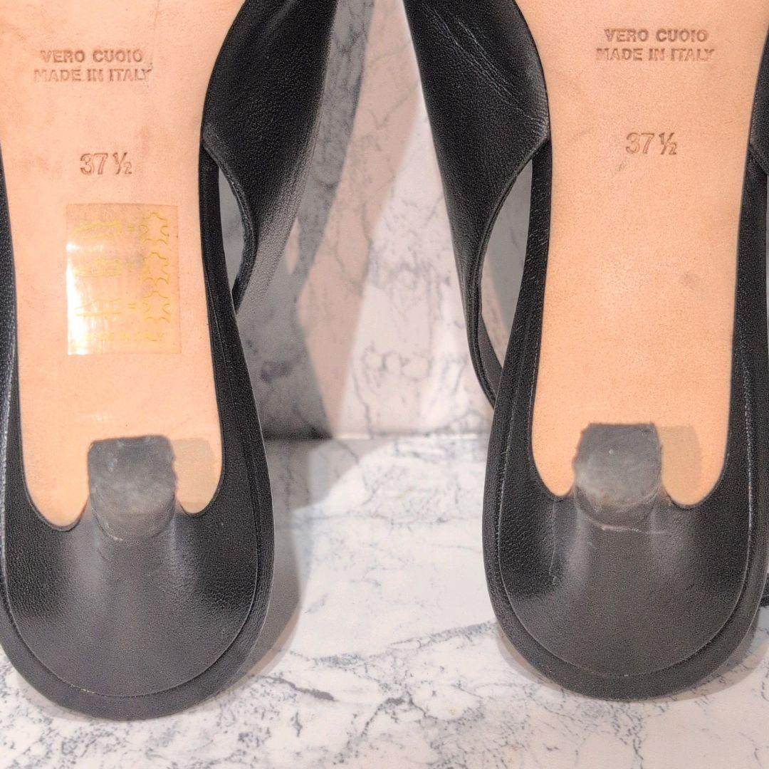 美品✨️ブレンタ レザー ミュール スリングバック ポインテッド パンプス 本革