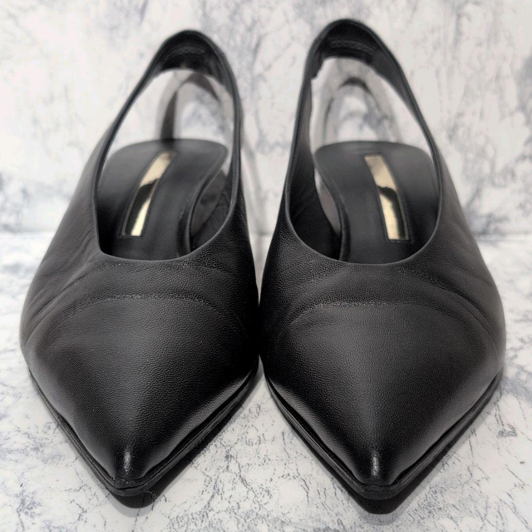 美品✨️ブレンタ レザー ミュール スリングバック ポインテッド パンプス 本革