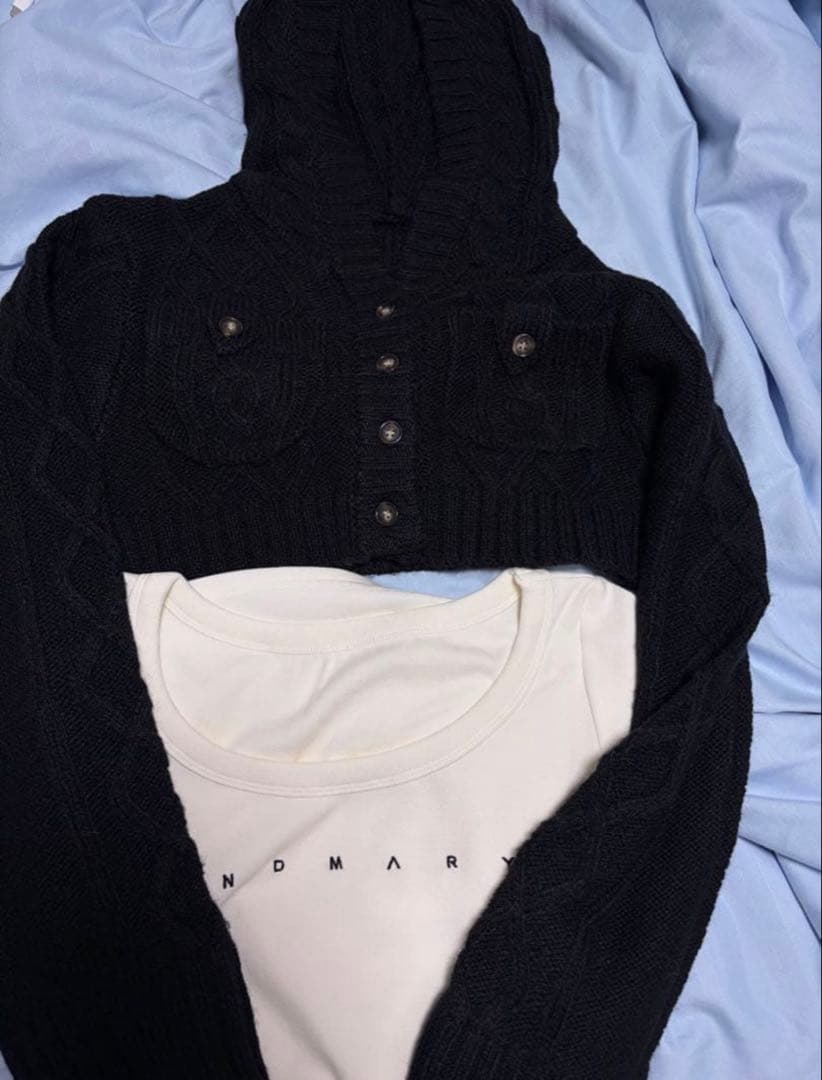 トップス Andmary Mary logo cable knit set black