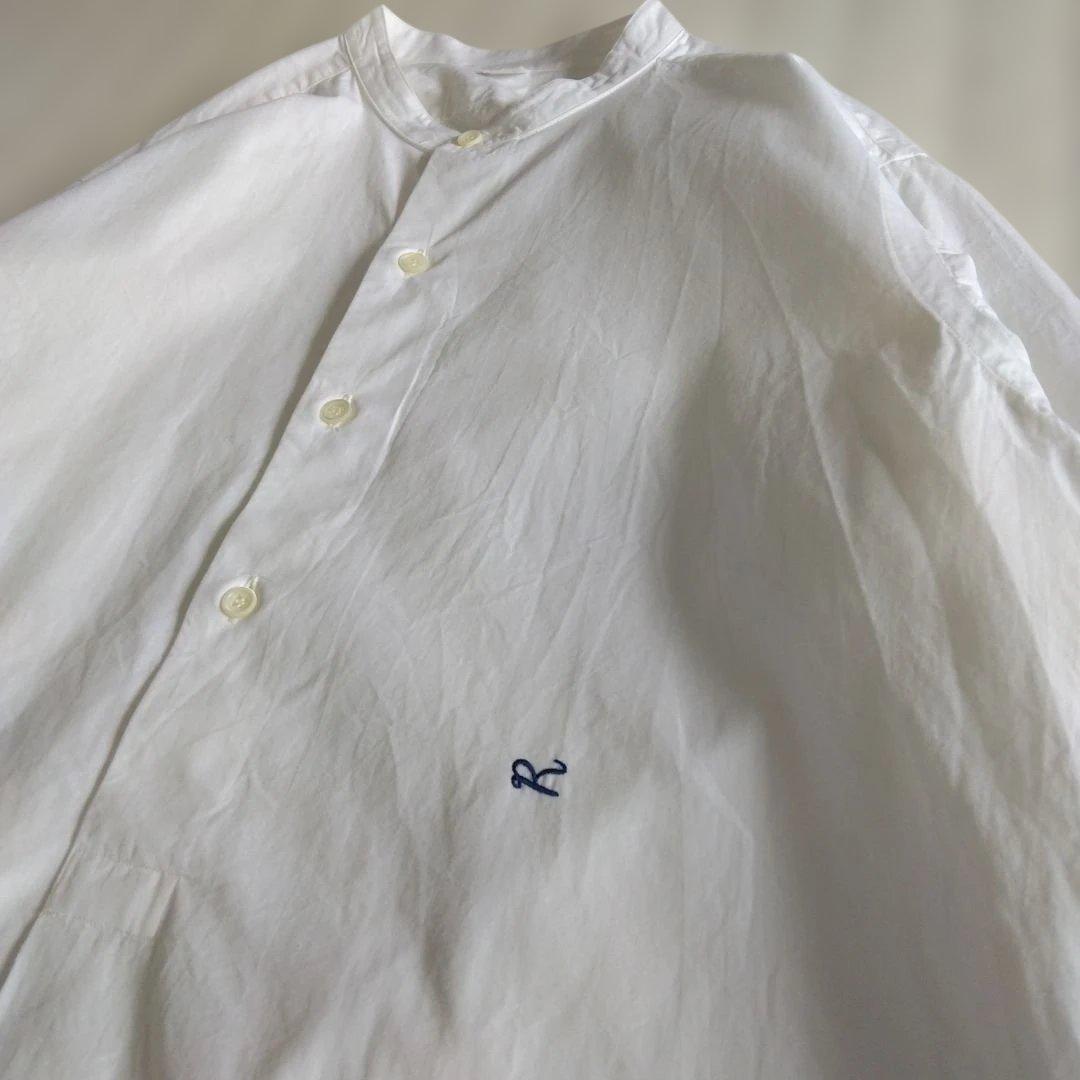 【45R】長袖ロングシャツ バンドカラー　美品
