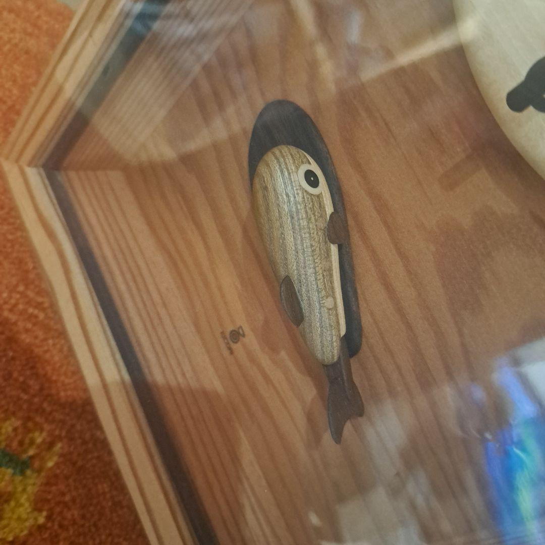 くじら　KICORI DESIGN 木製掛時計　置時計 魚モチーフ　ヤマメ