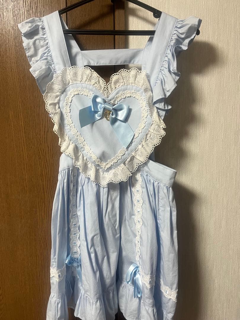 【2月20日まで】ハートエプロンサックス　プリンセスドロップヘッドドレス付き