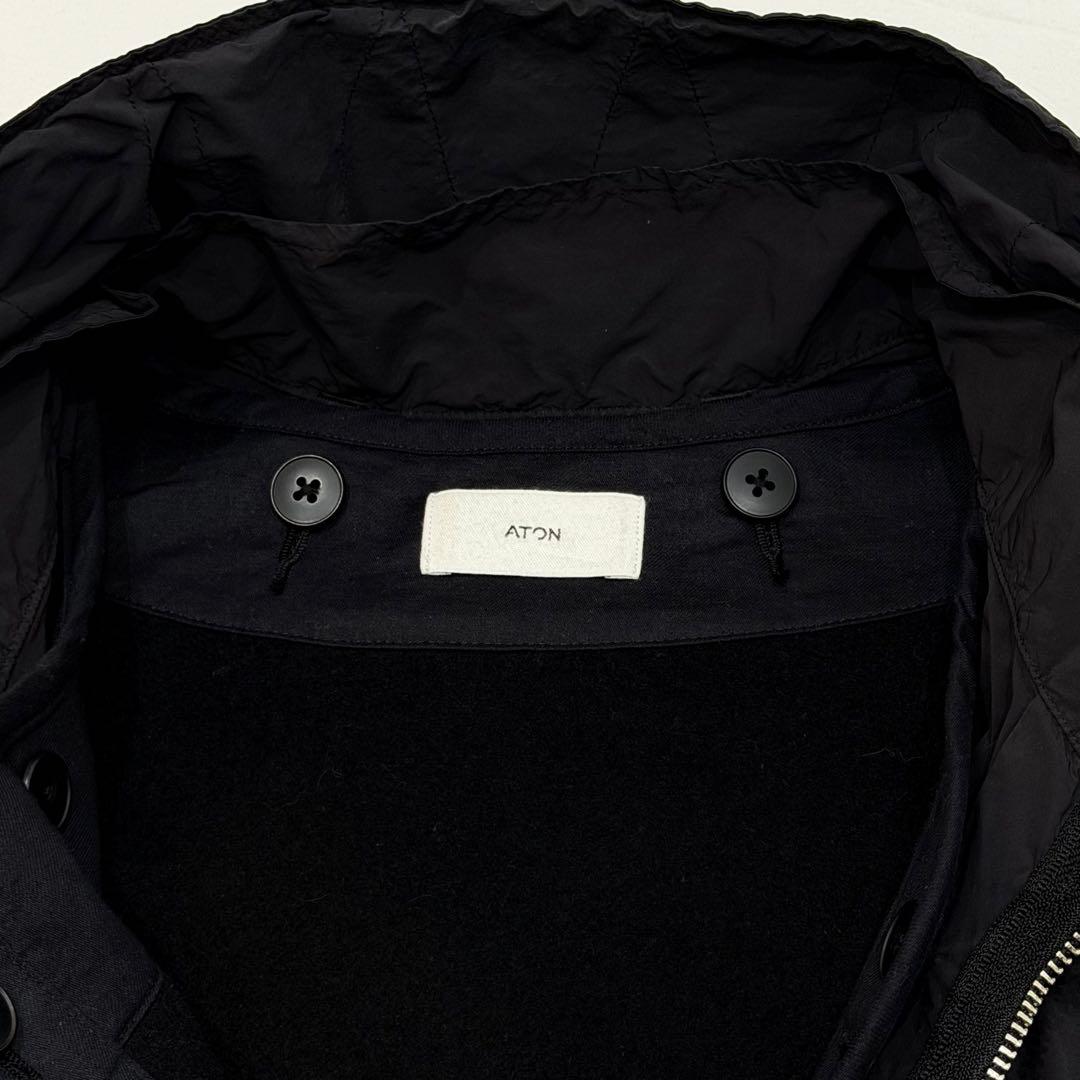 ATON / AIR WEATHER SHORT MODS COAT ブラック