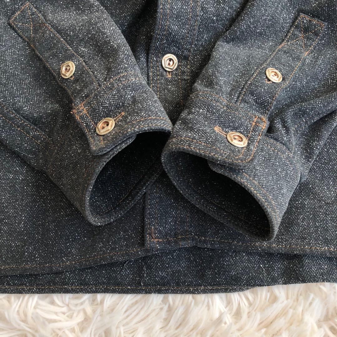 Eight g エイトジー　デニムシャツ　40　ブラック　ブルー