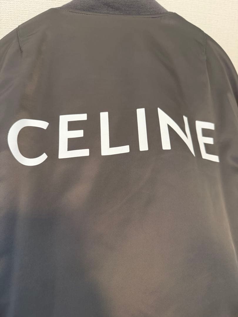 美品　セリーヌ　テディジャケット　中綿　ブルゾン　グレー　48