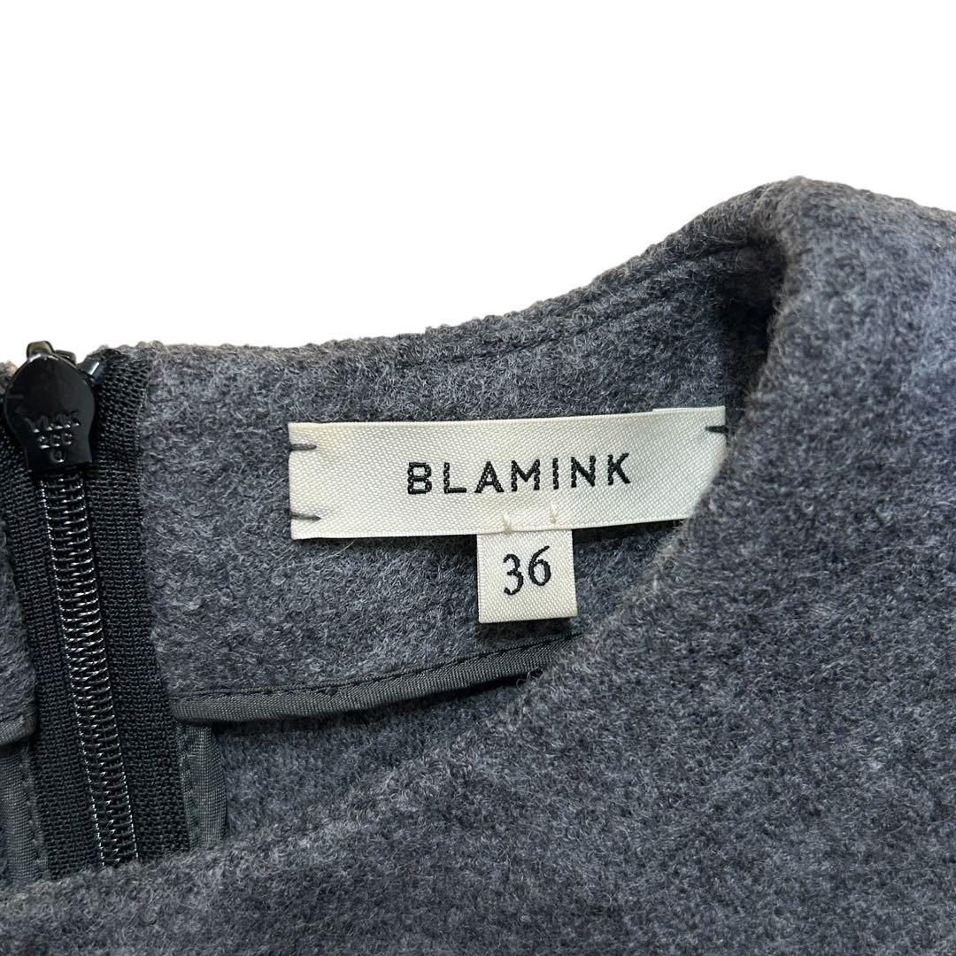 希少✨BLAMINK バッグジップ ウールプルオーバー グレー 36