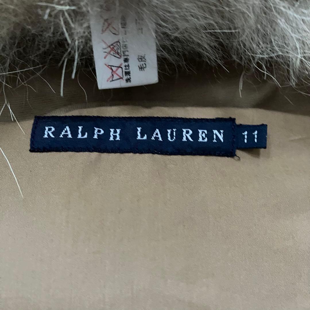 Ralph Lauren リアルファー付 ダウンベスト ベージュ M〜 L相当
