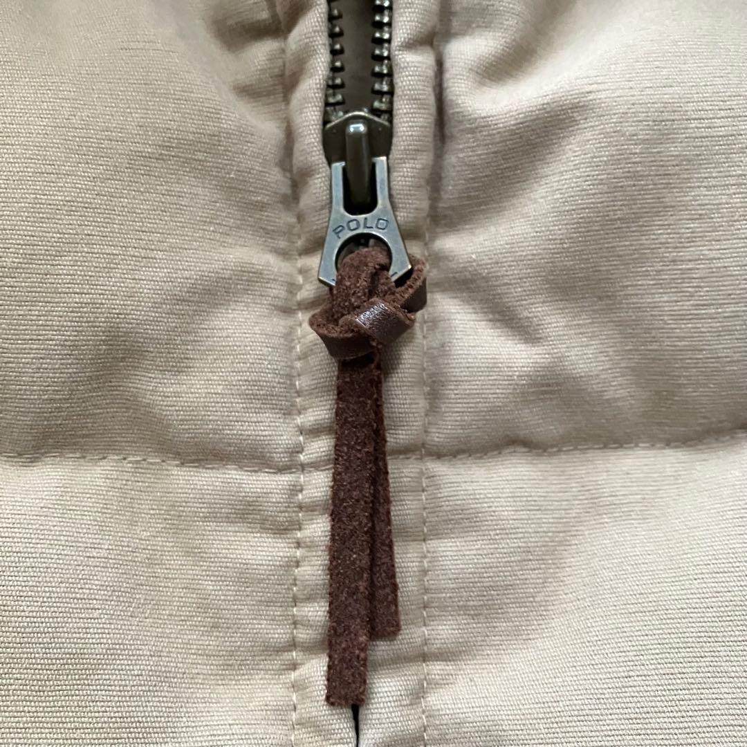 Ralph Lauren リアルファー付 ダウンベスト ベージュ M〜 L相当