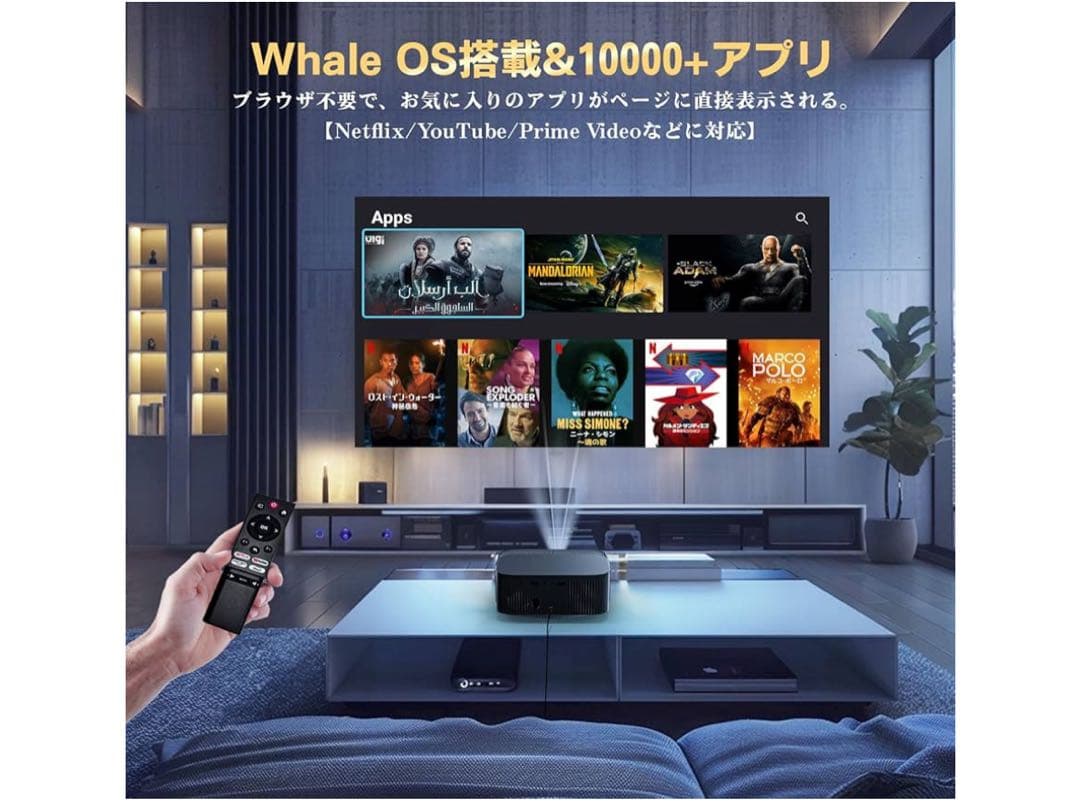 プロジェクター【Android TV 14＆1000ANSI】