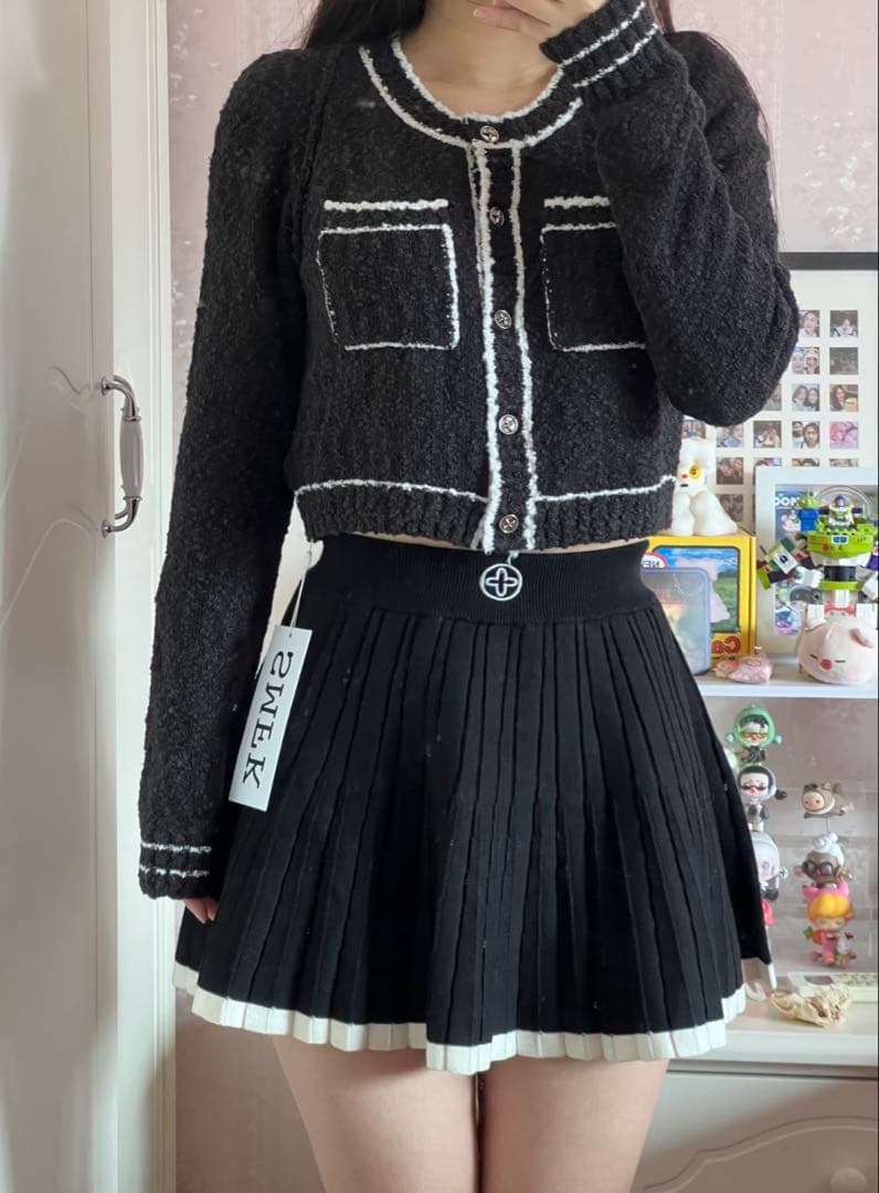 SMFK 黒 カーディガン&スカート&トップ　4点セット