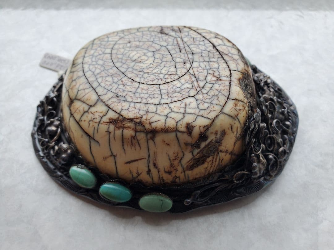 ★おリンボ★激レア　象牙調　天然物　彫刻　バックル