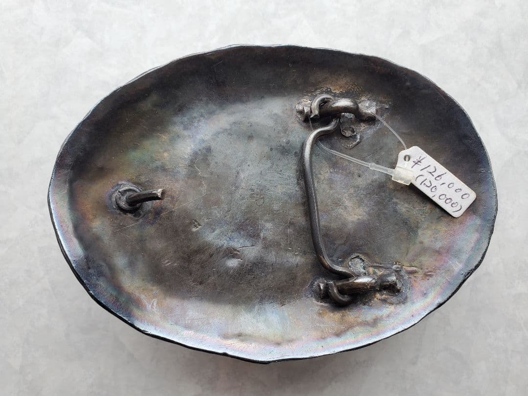 ★おリンボ★激レア　象牙調　天然物　彫刻　バックル