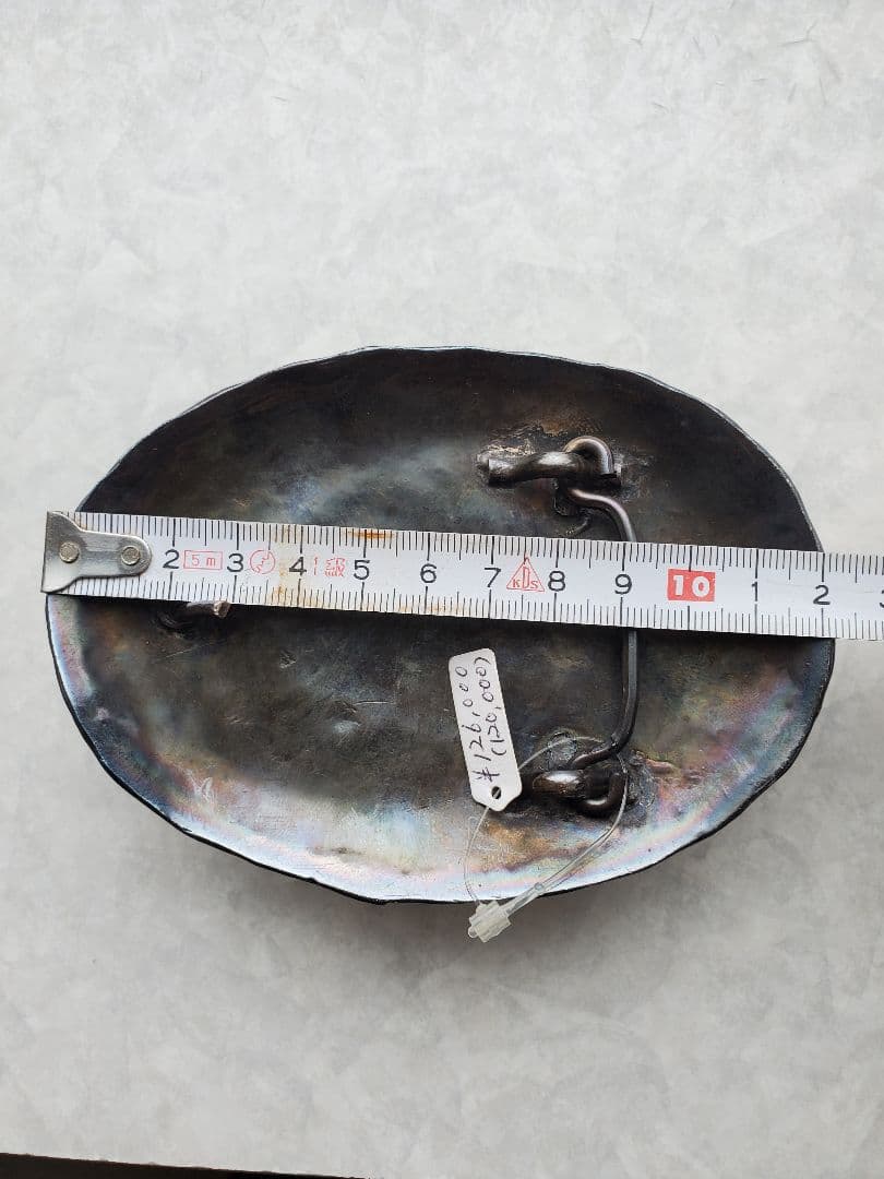 ★おリンボ★激レア　象牙調　天然物　彫刻　バックル