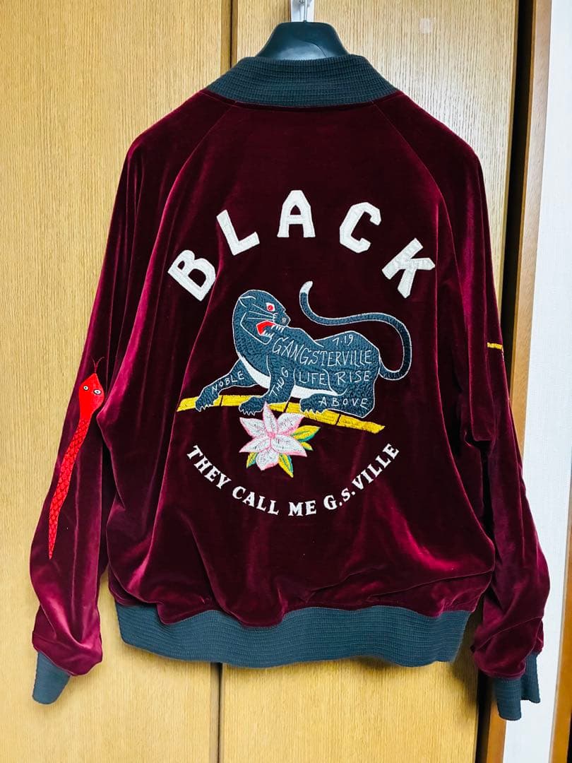 GANGSTERVILLE 赤いベルベット スカジャン 希少サイズXL