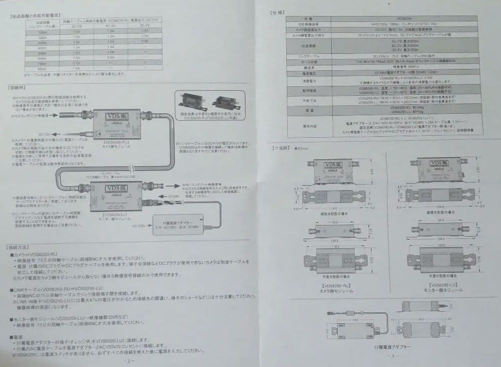 ジョブル VDS6200 AHD ビデオトランスミッター