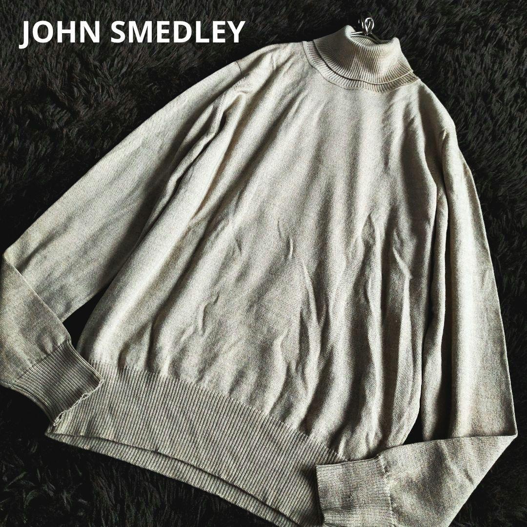 ジョンスメドレー セーター タートルネック ウール Lサイズ ハイゲージ 英国製