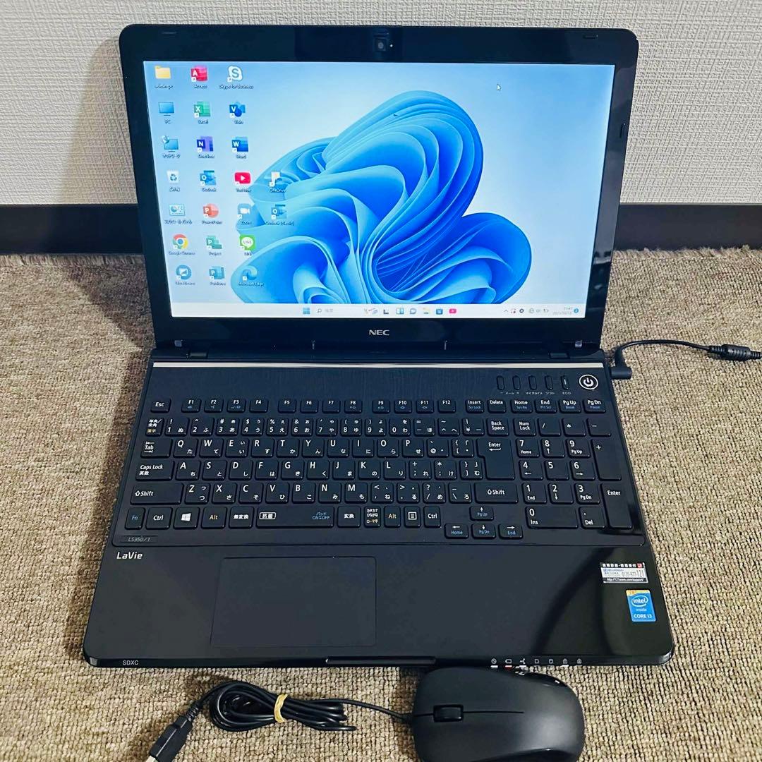 S147 NECノートパソコンSSD高速 WEBカメラWindows11オフィス