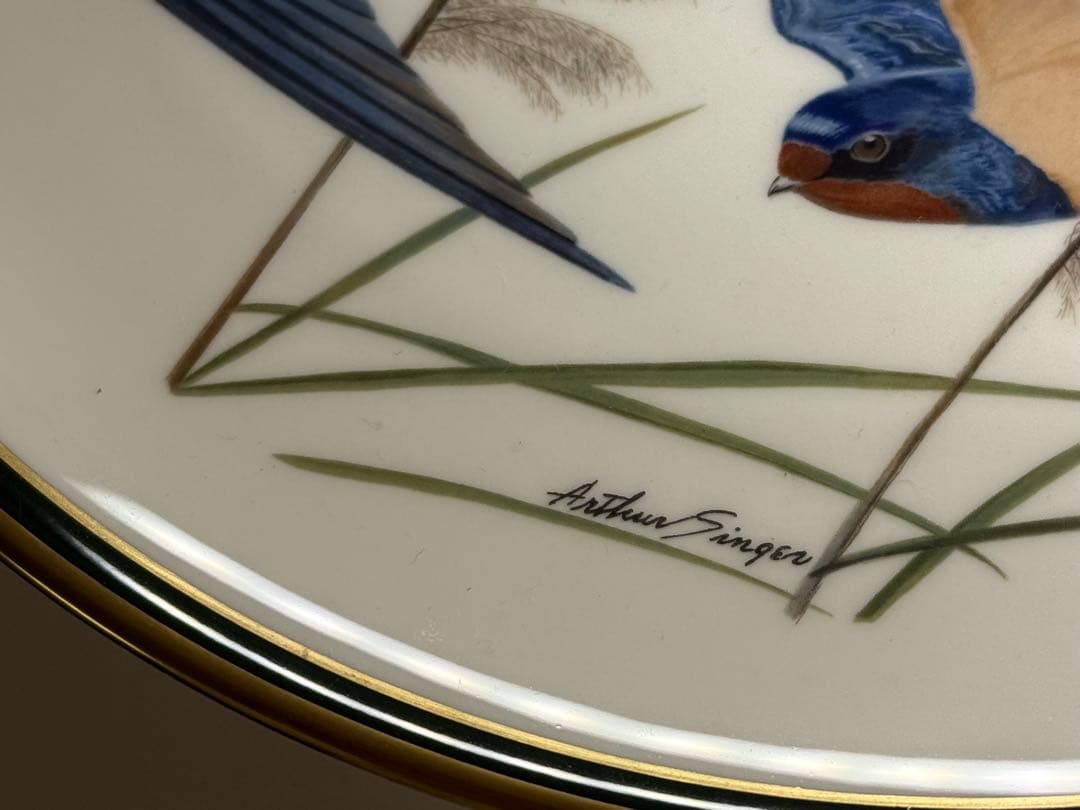 T13 フランクリン•ポーセリン「世界の鳴鳥」シリーズプレート皿 10枚 中古品