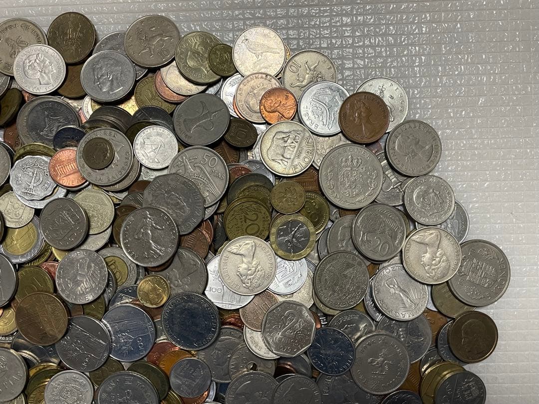 古銭　世界の古銭　外国の硬貨　色々　詳細はわかりません　約3847g K1