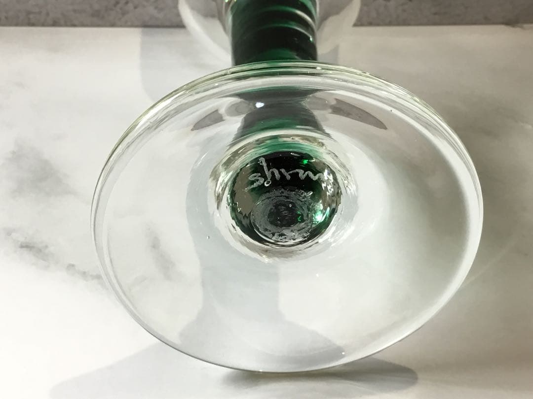 舩木倭帆（ふなきしずほ）作　ツイストガラスワイングラス