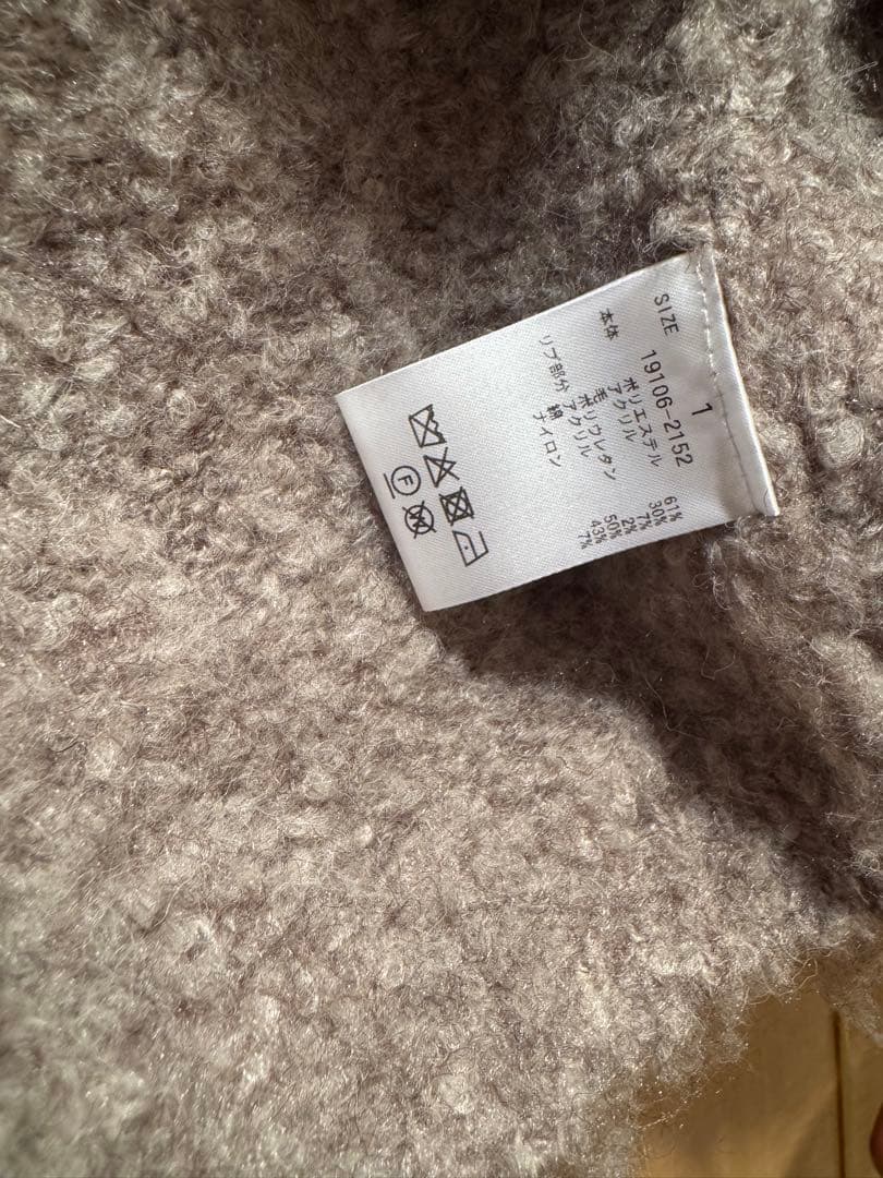 CLANE バイカラーシャギーニットカーディガン