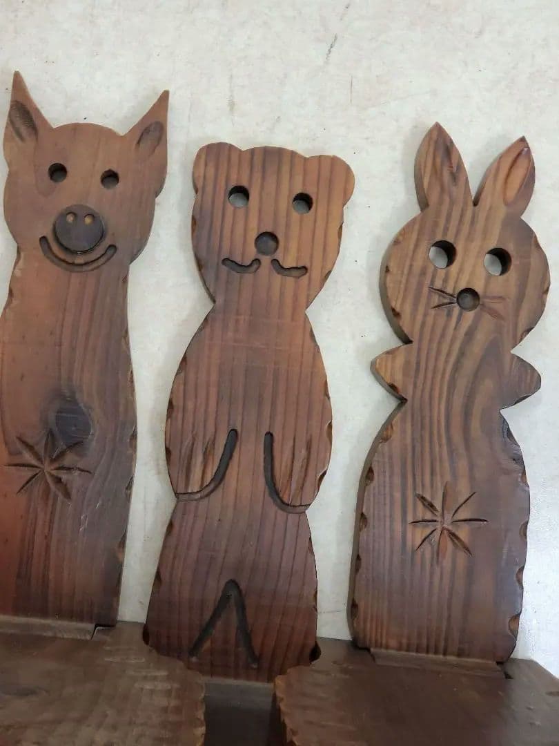 ヴィンテージ✨スペイン製三つ脚スツール店舗什器花台折り畳み式アニマルチェア3点✨