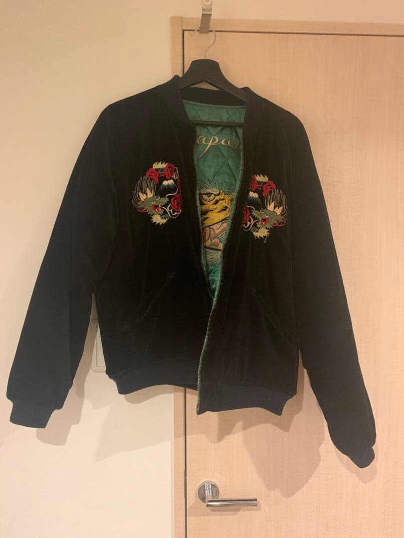 【大幅お値下げ中‼️】リバーシブルスカジャン ブラック ベルベット