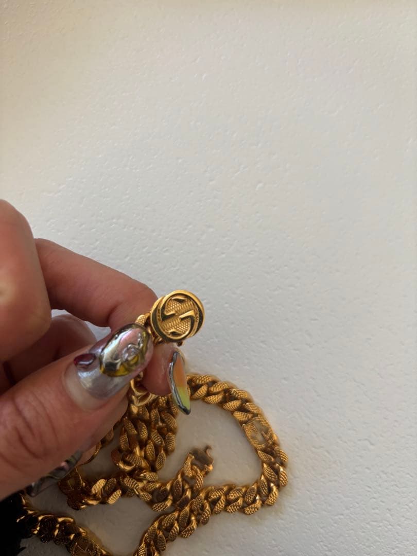 GUCCI インターロッキング ネックレス ゴールド ゴルメットチェーン 喜平