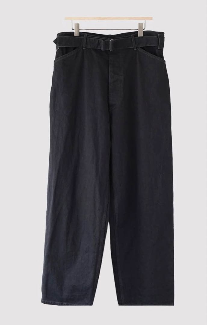 26SS COMOLI ベルテッドデニム ブラック 4