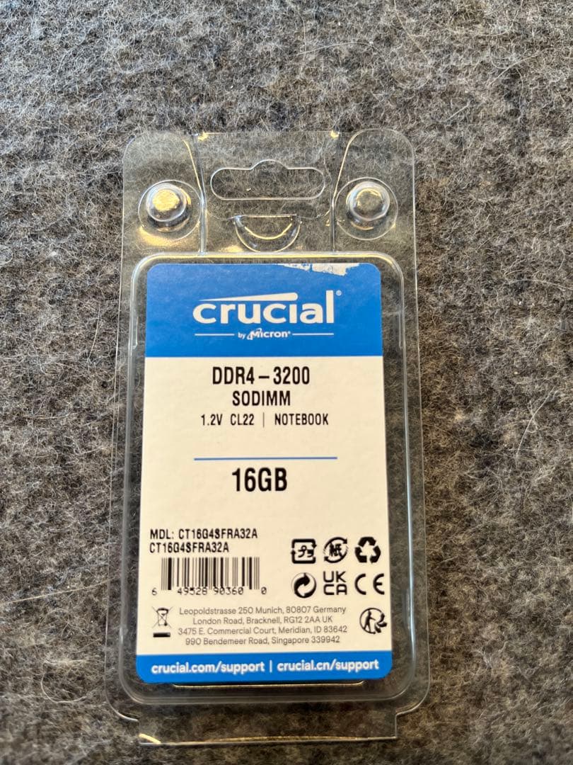 メモリー Crucial DDR4-3200 16GB SODIMM