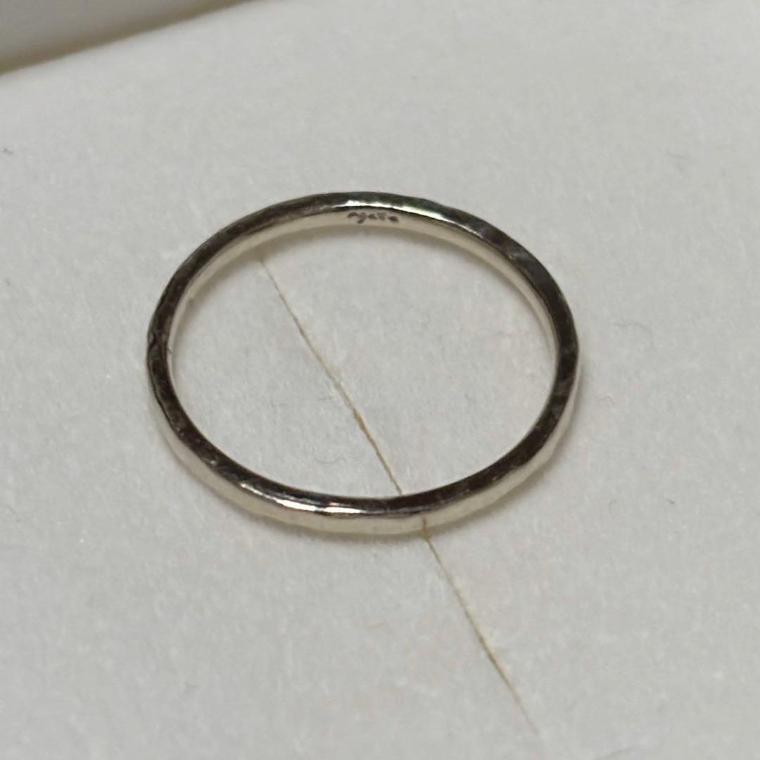 agete K10 シャンパンホワイトゴールド クラフトピンキーリング 3号