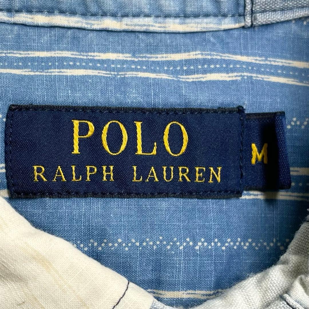 【美品】ラルフローレン　パッチワークシャツ・デニムシャツ・インディゴ・ネイティブ