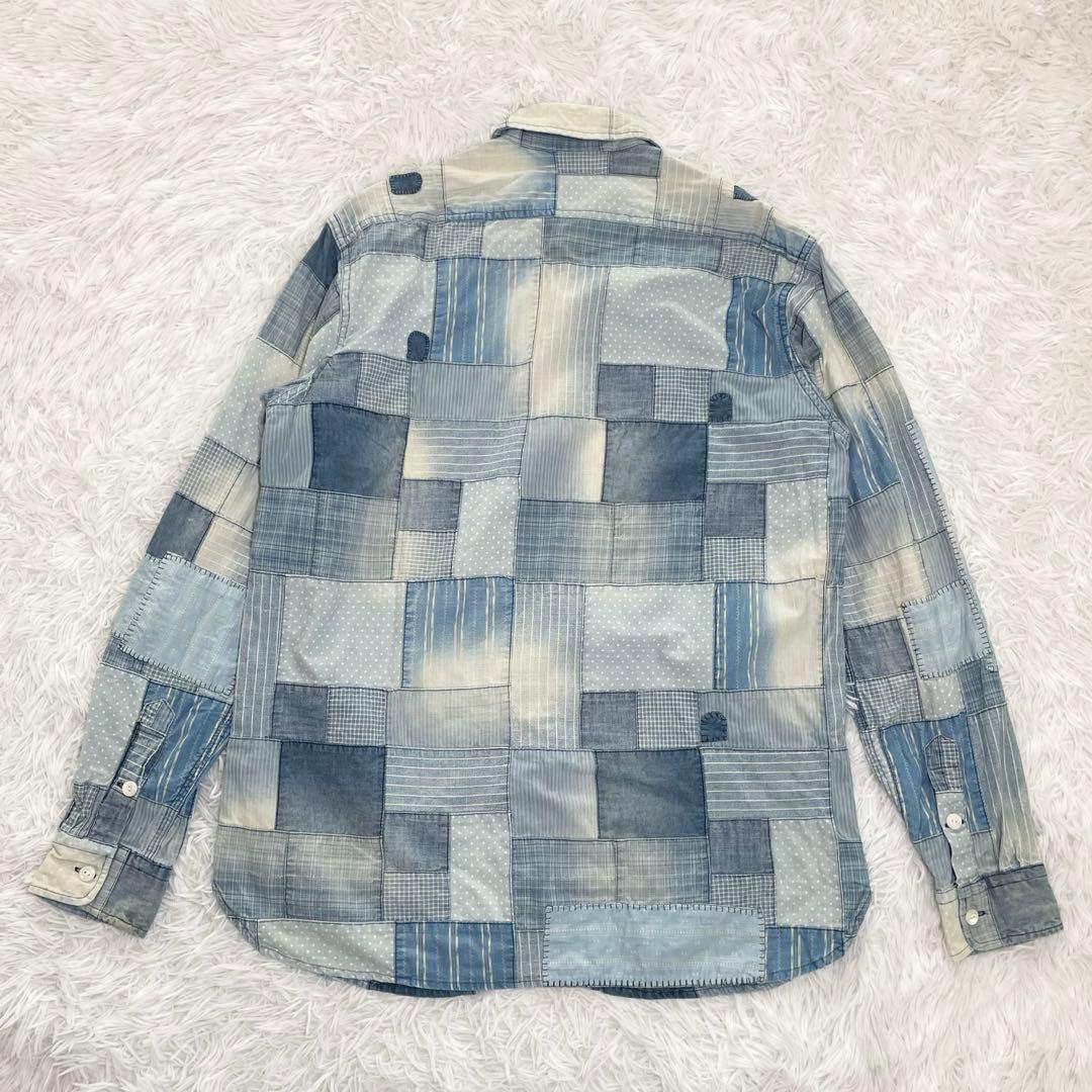 【美品】ラルフローレン　パッチワークシャツ・デニムシャツ・インディゴ・ネイティブ