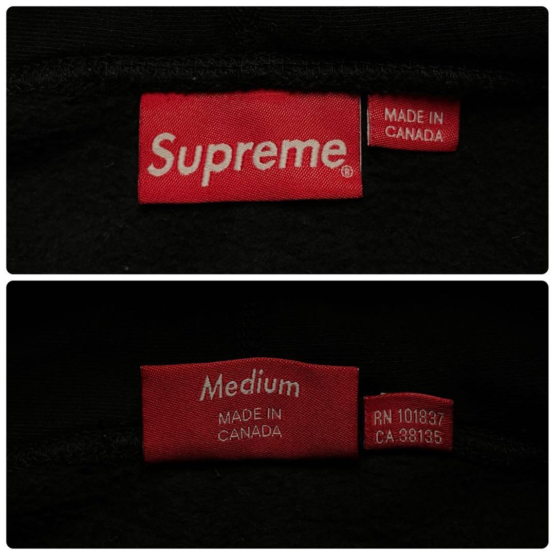 3348 U【入手困難モデル】シュプリーム☆Sロゴ レザー パーカー ブラック