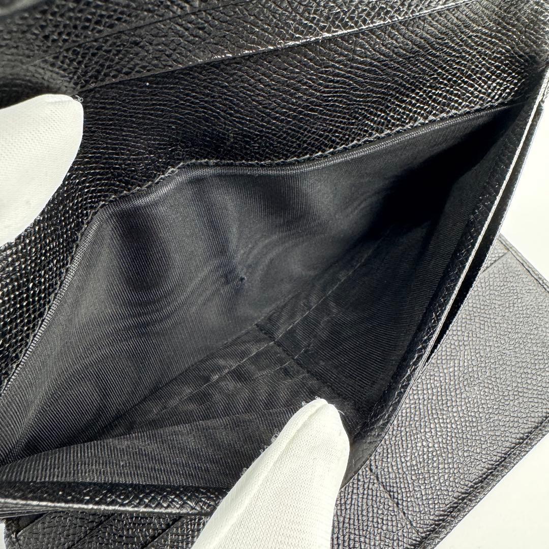 美品✨ブルガリ　長財布　三つ折り財布　クラシコ　Wホック　レザー　ブラック