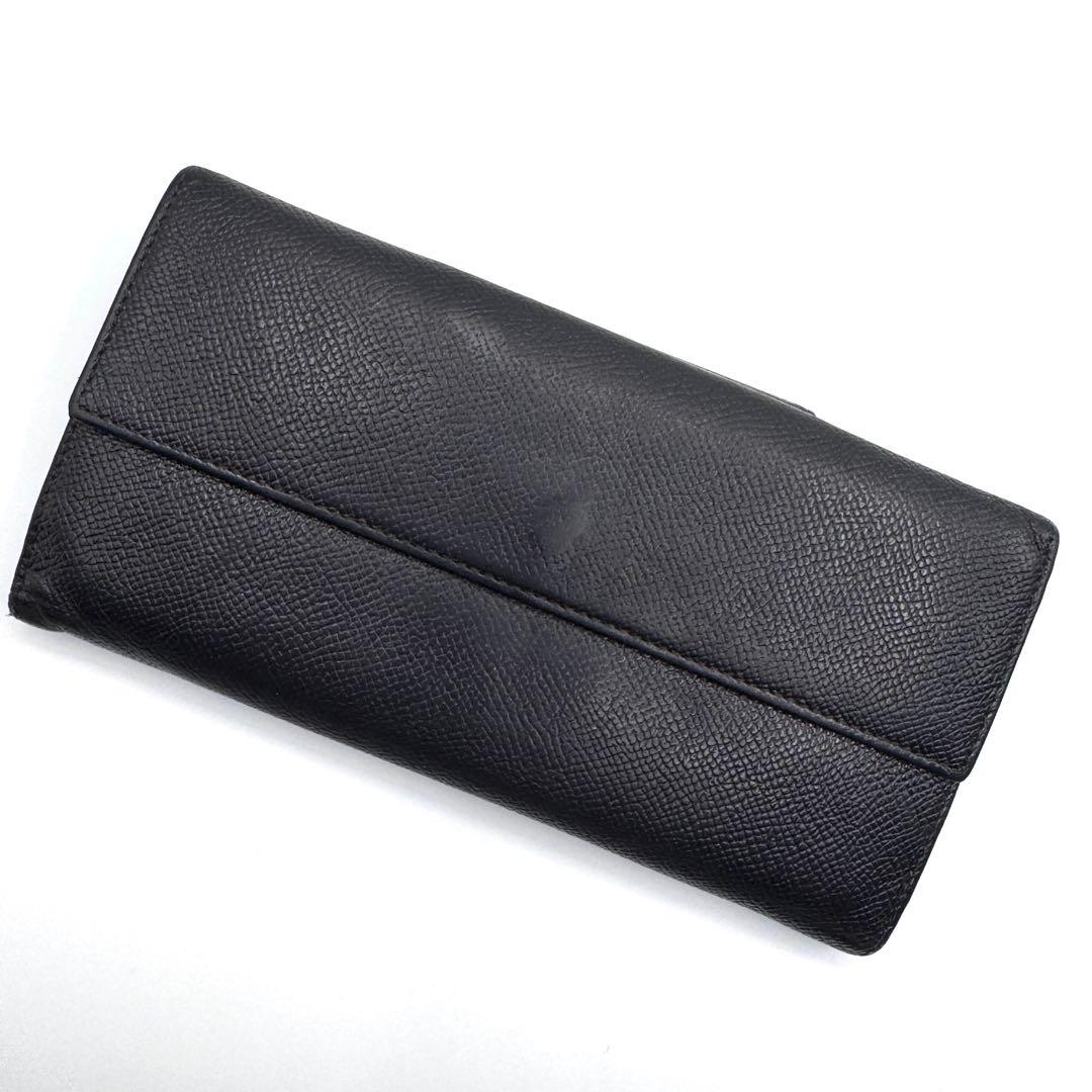 美品✨ブルガリ　長財布　三つ折り財布　クラシコ　Wホック　レザー　ブラック