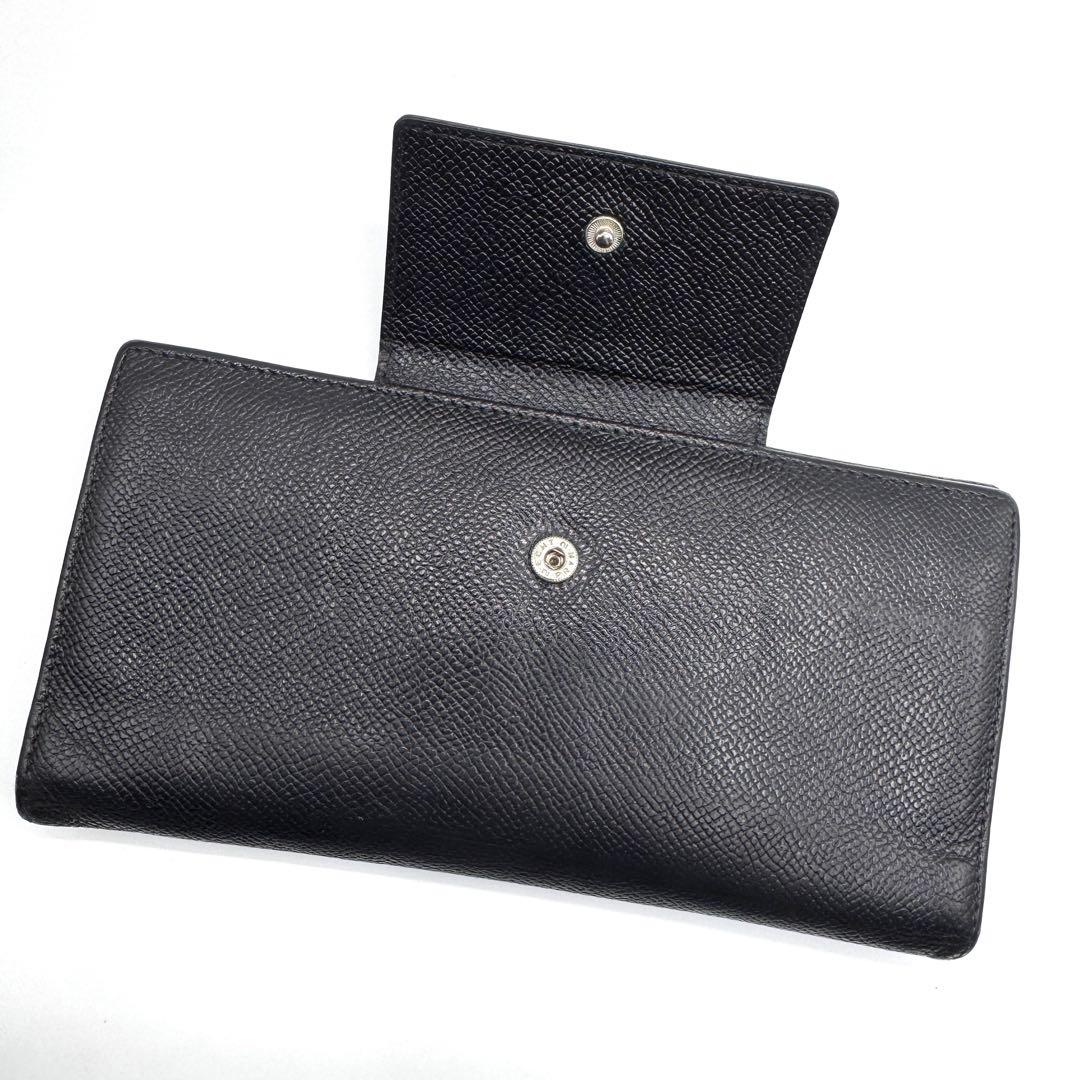 美品✨ブルガリ　長財布　三つ折り財布　クラシコ　Wホック　レザー　ブラック